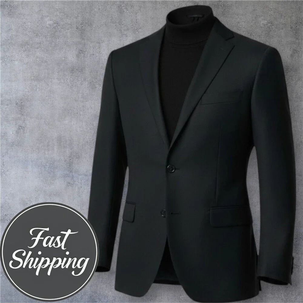 MICHAEL KORS Mens 48R Black Wool Blazer Sport Coat 2 Button Jacket Classic fit